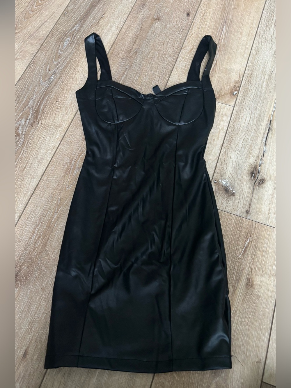 Windsor Black Satin Bustier Dress